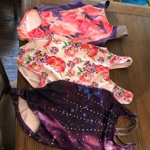 Little girl’s gymnastics uniforms (leotards) Set 3